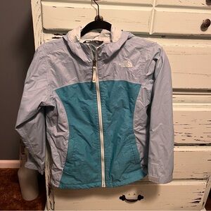 The North Face Kids Light Blue and Teal DryVent Jacket. Size 10/12.